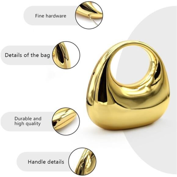 Acrylic Evening Clutch Purse for Women, Metallic Purse Evening Handbags Moon - Picture 15 of 16